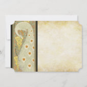 Art Nouveau Peacock Tortelduifjes Bruiloft Kaart (Achterkant)
