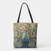 Art Nouveau Peacock Tote Bag (Achterkant)