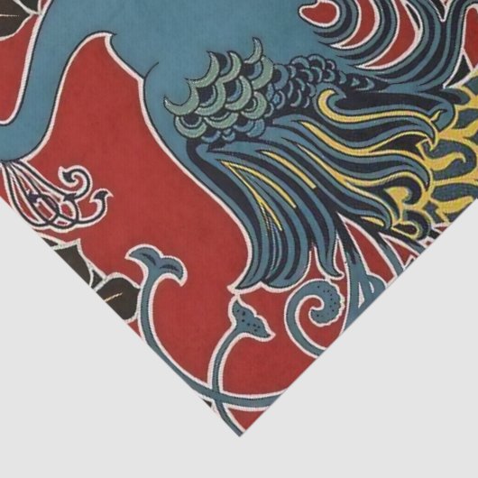 "Art Nouveau Peacock" van Gisbert Combaz Tissuepapier (Detail)