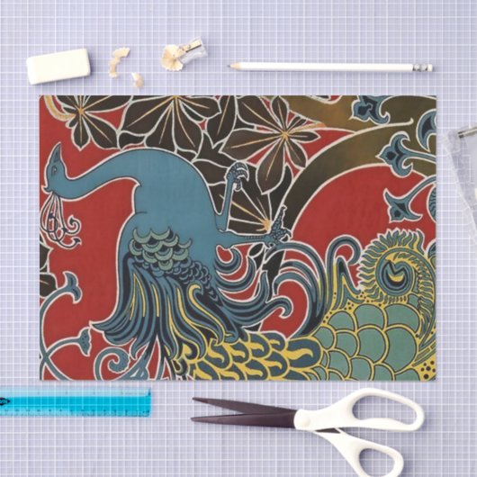 "Art Nouveau Peacock" van Gisbert Combaz Tissuepapier (Craft)