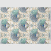 Art Nouveau Peacock Vlinder Ivoor Decoupage Tissuepapier (Voorkant)