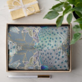 Art Nouveau Peacock Vlinder Navy Deco Decoupage Tissuepapier (Geschenk)