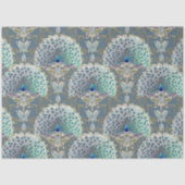 Art Nouveau Peacock Vlinder Navy Deco Decoupage Tissuepapier (Voorkant)