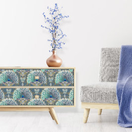 Art Nouveau Peacock Vlinder Navy Deco Decoupage Tissuepapier