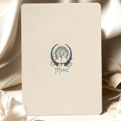 Art Nouveau Peacock Wedding Menu Kaart