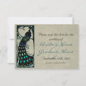  Art Nouveau Peacock Wedding Save the Date (Achterkant)