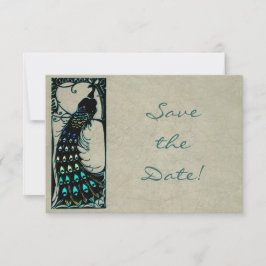 Art Nouveau Peacock Wedding Save the Date