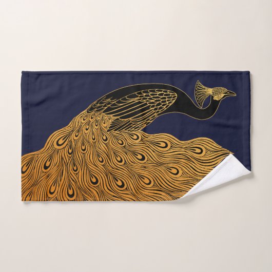 Art Nouveau Peacock Will Bradley Bad Handdoek (Handdoek)