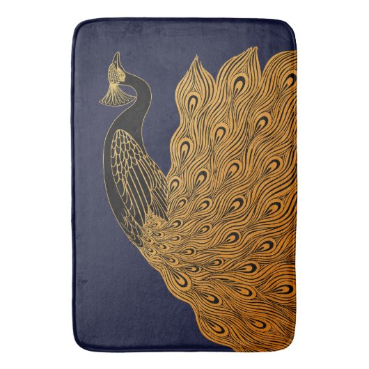 Art Nouveau Peacock Will Bradley Badmat (Voorkant Verticaal)