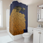 Art Nouveau Peacock Will Bradley Douchegordijn (In situ)