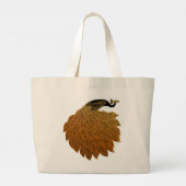 Art Nouveau Peacock Will Bradley Grote Tote Bag (Achterkant)
