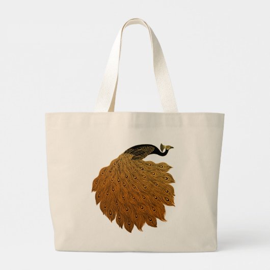 Art Nouveau Peacock Will Bradley Grote Tote Bag (Achterkant)