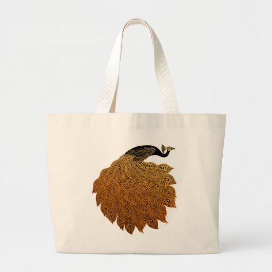 Art Nouveau Peacock Will Bradley Grote Tote Bag (Voorkant)