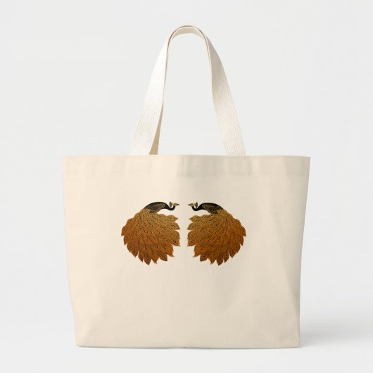 Art Nouveau Peacock Will Bradley Grote Tote Bag (Voorkant)