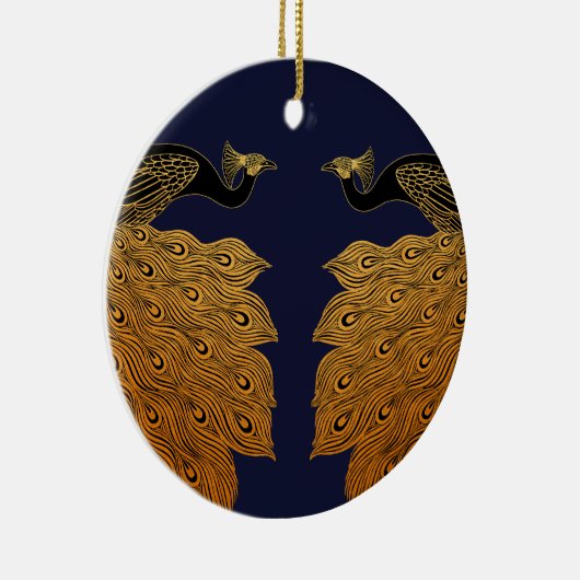 Art Nouveau Peacock Will Bradley Keramisch Ornament (Rechts)