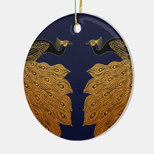 Art Nouveau Peacock Will Bradley Keramisch Ornament (Links)