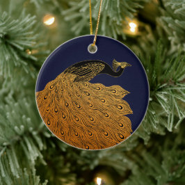 Art Nouveau Peacock Will Bradley Keramisch Ornament