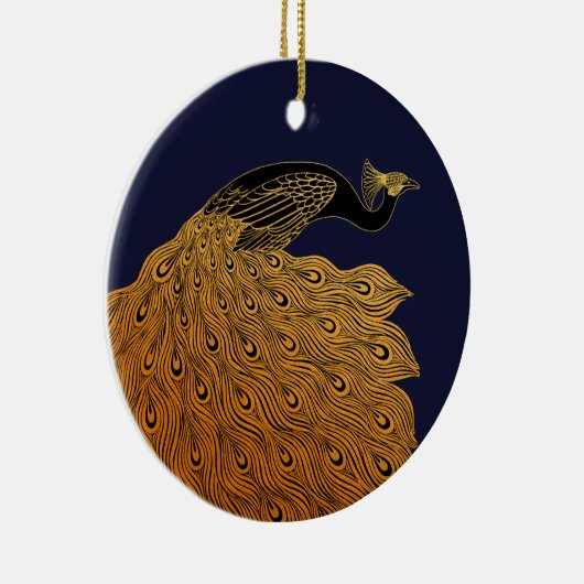 Art Nouveau Peacock Will Bradley Keramisch Ornament (Rechts)