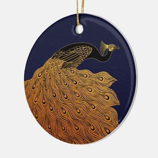 Art Nouveau Peacock Will Bradley Keramisch Ornament (Links)