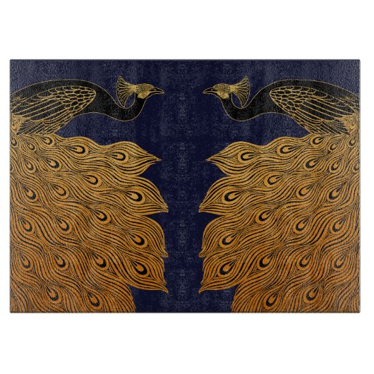 Art Nouveau Peacock Will Bradley Snijplank (Voorkant)