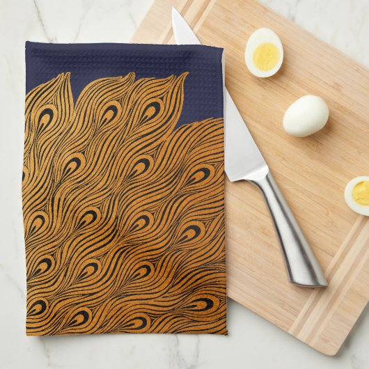 Art Nouveau Peacock Will Bradley Theedoek (Quarter Fold)