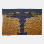 Art Nouveau Peacock Will Bradley Theedoek (Horizontaal)