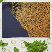 Art Nouveau Peacock Will Bradley Theedoek (Gevouwen)