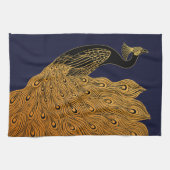 Art Nouveau Peacock Will Bradley Theedoek (Horizontaal)