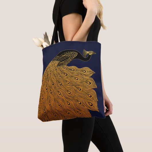 Art Nouveau Peacock Will Bradley Tote Bag (Dichtbij)