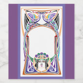 Art Nouveau Peacock Woman Wijn Etiket (Enkel label)