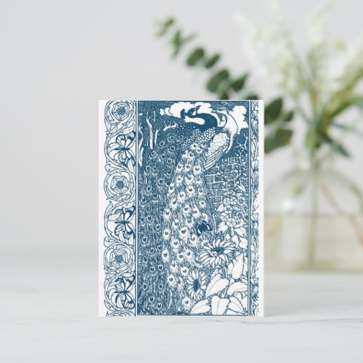 Art Nouveau Peacocks Briefkaart (Staand voorkant)