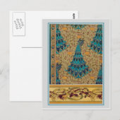 Art Nouveau Peacocks Briefkaart (Voorkant / Achterkant)