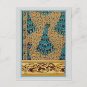 Art Nouveau Peacocks Briefkaart