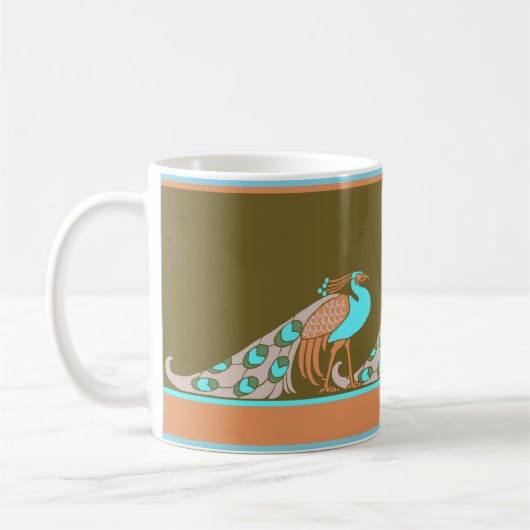 Art Nouveau Peacocks Coffee Mok (Links)