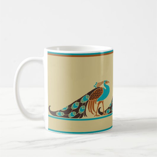 Art Nouveau Peacocks Coffee Mok (Links)