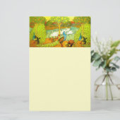 Art Nouveau Peacocks en Swans Briefpapier (Staand voorkant)