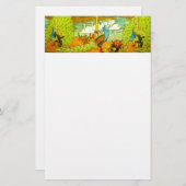 Art Nouveau Peacocks en Swans Briefpapier (Voorkant / Achterkant)