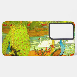 Art Nouveau Peacocks en Swans Samsung Galaxy Hoesje