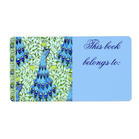 Art Nouveau Peacocks Etiket (Voorkant)