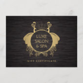 Art Nouveau Peacocks Gold/Woodgrain Gift Kaart (Voorkant)