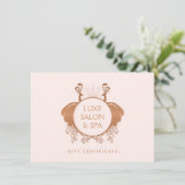 Art Nouveau Peacocks Logo Gold/Roze Gift Kaart (Staand voorkant)