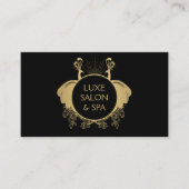 Art Nouveau Peacocks Logo Goud/Zwart Visitekaartje (Voorkant)