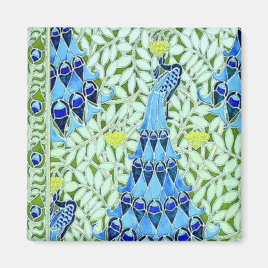 Art Nouveau Peacocks Magneet (Voorkant)