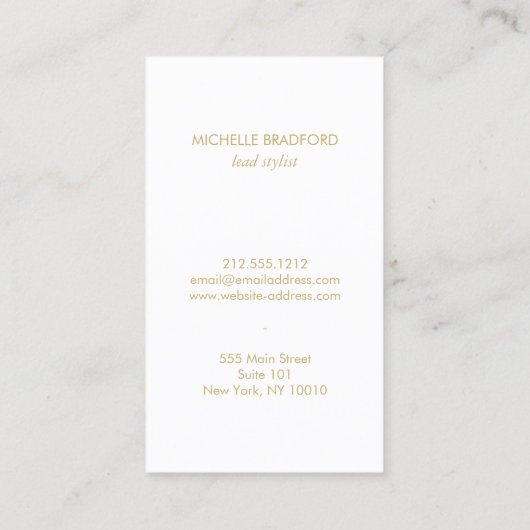 Art Nouveau Peacocks Monogram Logo Goud/Wit Visitekaartje (Achterkant)