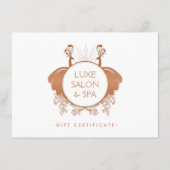 Art Nouveau Peacocks Roos Gold Cadeaubon (Voorkant)