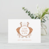 Art Nouveau Peacocks Roos Gold Cadeaubon (Staand voorkant)