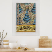  Art Nouveau Peacocks Vis & Zeewier Poster (Keuken)
