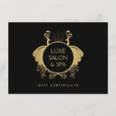 Art Nouveau Peacococks Gold/Black Cadeaucertificaa (Voorkant)