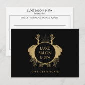 Art Nouveau Peacococks Gold/Black Cadeaucertificaa (Voorkant / Achterkant)