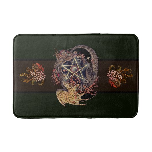 Art Nouveau Pentacle Dragon Badmat (Voorkant)
